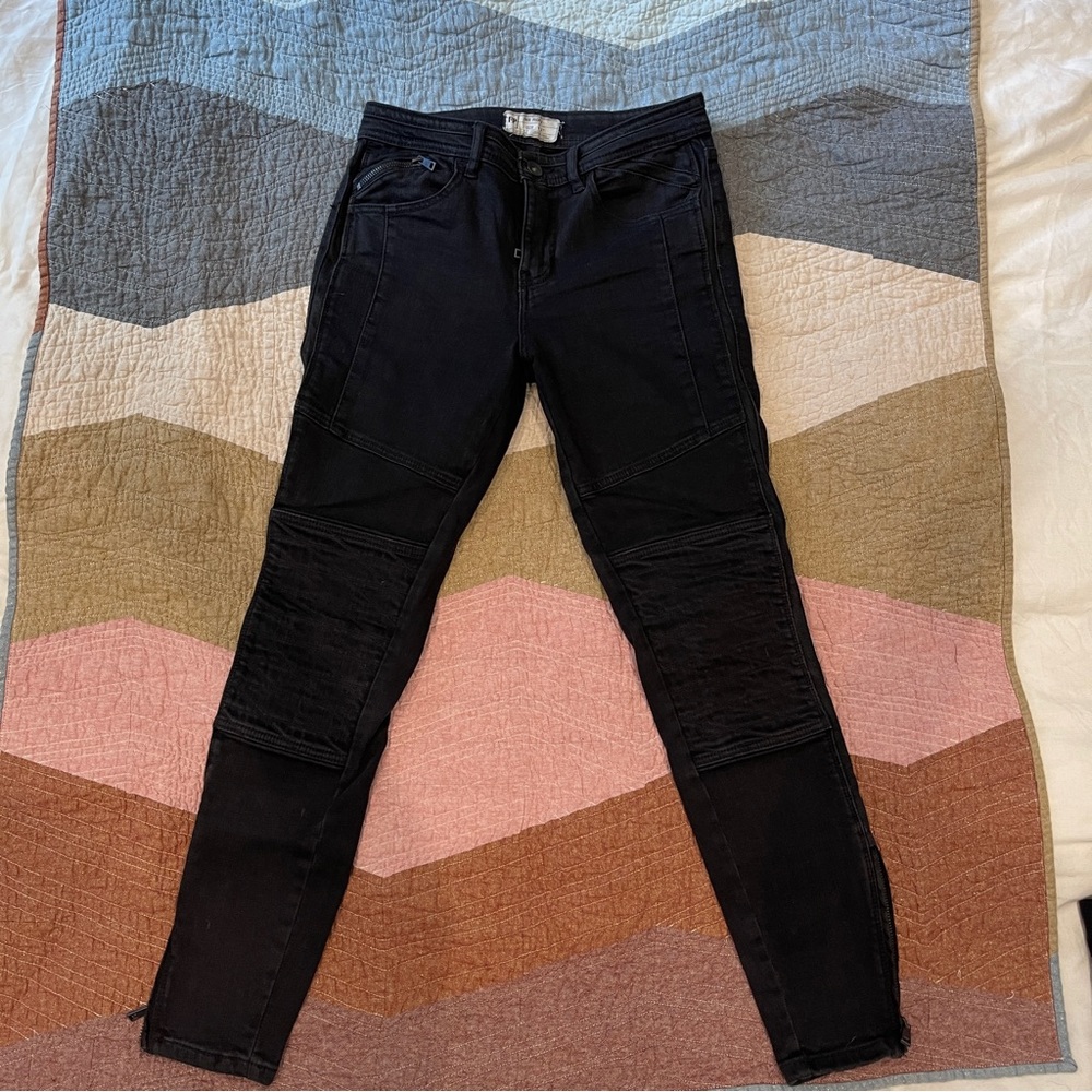 Free people black motorcycle jeans - 27